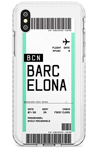 Case Warehouse Personalizada Tarjeta de embarque: Barcelona Impact Funda para iPhone XR TPU Protector Ligero Phone Protectora con Personalizado Viajero Pasión De