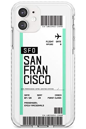 Case Warehouse Tarjeta de embarque Personalizada: San Francisco Impact Funda para iPhone 11 TPU Protector Ligero Phone Protectora con Personalizado Viajero Pasión