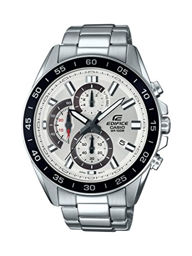 Casio Men's Edifice Quartz Watch with Stainless-Steel Strap, Silver, 4 (Model: EFV-550D-7AVCR)