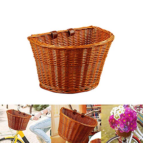 Cesta De Bicicleta De Mimbre Pequeña Para Mujer, Cesta Delantera De Bicicleta De Crucero Con Forma De D Tejida a Mano Cesta De Compras Artesanal Popular De Gran Capacidad Para Guardar (marrón oscuro) Cesta De Bicicleta De Mimbre Pequeña Para Mujer, Cesta Delantera De Bicicleta De Crucero Con Forma De D Tejida a Mano Cesta De Compras Artesanal Popular De Gran Capacidad Para Guardar (marrón oscuro)