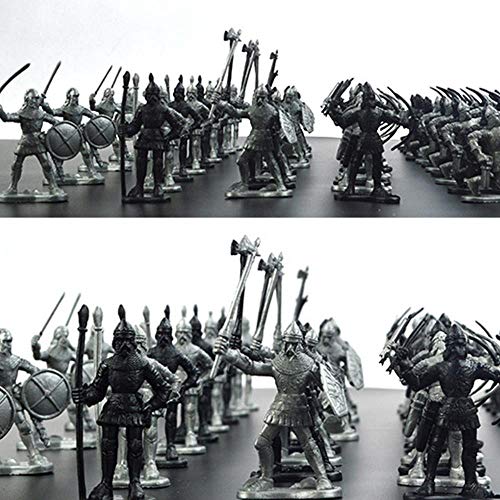 CHOUDOUFU Estatua Escultura Adorno 60 Unids/Set Guerreros De Simulación De Guerra Militar Medieval Soldado Antiguo Modelo De Figuras Militares Estáticas para Regalos