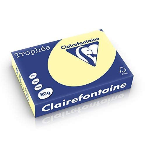 Clairefontaine Trophée - Resma de papel, 21 x 29.7 cm, color amarillo pastel