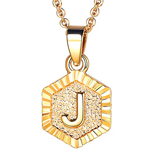 Colgantes Hexágonos con Letra Inicial J Cadena Fina Latón Chapado en Oro Amarillo 45cm Longitud Ajustable Collares Modernos para Regalos Colgantes Hexágonos con Letra Inicial J Cadena Fina Latón Chapado en Oro Amarillo 45cm Longitud Ajustable Collares Modernos para Regalos