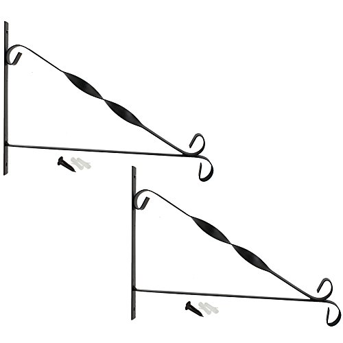 com-four® Soporte de Pared 2X de Acero con Recubrimiento en Polvo, Gancho para Maceta, jardín, Campanas de Viento, Canasta Colgante, con Tornillos y Tacos (2 Piezas - torneadas) com-four® Soporte de Pared 2X de Acero con Recubrimiento en Polvo, Gancho para Maceta, jardín, Campanas de Viento, Canasta Colgante, con Tornillos y Tacos (2 Piezas - torneadas)