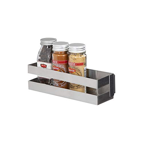 Compactor Especiero magnético, Color plata, Fabricado en acero inoxidable, Tamaño 20.5 x 6 x 6 cm, Soporta hasta 1.5 kg, RAN8201 Compactor Especiero magnético, Color plata, Fabricado en acero inoxidable, Tamaño 20.5 x 6 x 6 cm, Soporta hasta 1.5 kg, RAN8201