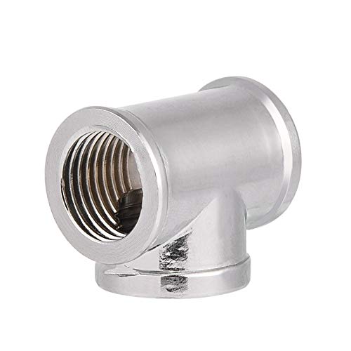 Conexión de agua de 3 vías Tonysa, adaptador divisor de conexión en forma de T de rosca interna G1 / 4, conexión de tornillo de tubería de latón de refrigeración por agua para PC con 12,9 mm / OD17 mm