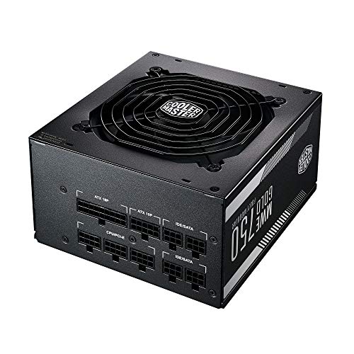 Cooler Master - Fuente de alimentación ATX MWE Gold 750 W, 100-240, 50-60, 12-6, 100 W, color negro