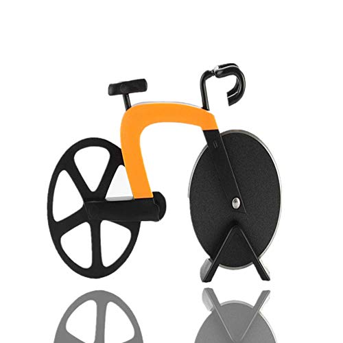 Cortador de pizza en bicicleta de acero inoxidable con revestimiento antiadherente, divertido cortador de pizza