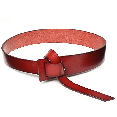 Coucoland Cinturón ancho Obi para mujer, estilo vintage rojo oscuro Talla única