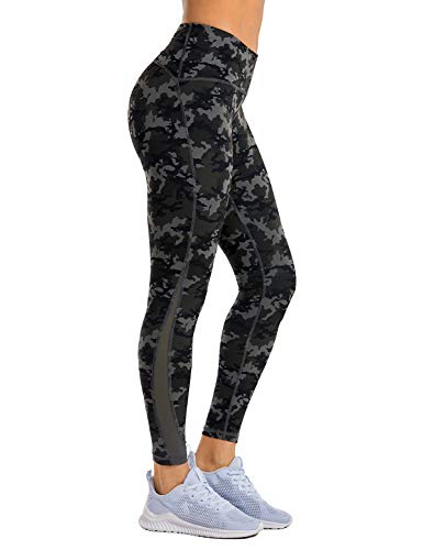 CRZ YOGA Mujer Deportivos Leggings Cintura Alta Running Fitness Pantalon con Bolsillo -63cm Camo Multi 1 40