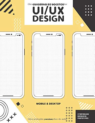 Cuaderno de bocetos UI UX Design: Portátil de prototipos de interfaz profesional con cuadrícula de puntos Cuaderno de bocetos UI UX Design: Portátil de prototipos de interfaz profesional con cuadrícula de puntos