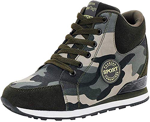 De Las señoras de Las Zapatillas de Deporte de la Plataforma, Talones de la Lona de Camuflaje Ocultos a pie Casual Gran Anchura de los Zapatos Corrientes de los Deportes De Las señoras de Las Zapatillas de Deporte de la Plataforma, Talones de la Lona de Camuflaje Ocultos a pie Casual Gran Anchura de los Zapatos Corrientes de los Deportes