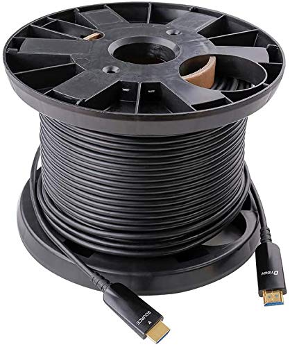 DTECH Cable HDMI de fibra óptica de 328 pies con 4 K, 30 Hz y 1080p 60 Hz, vídeo HD, 3D, HDCP CEC, compatible con alta velocidad (100 m), color negro