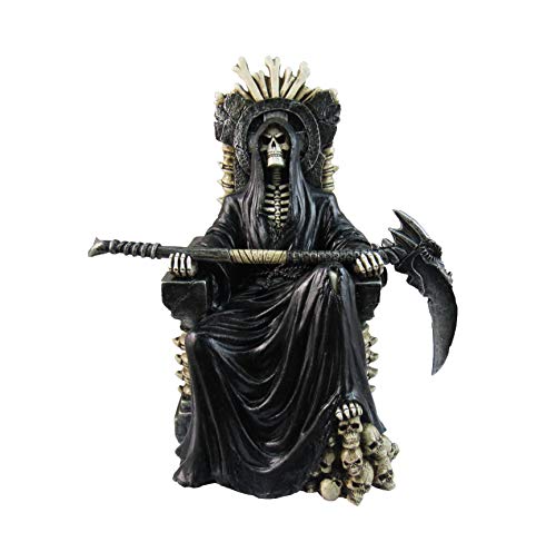 DWK-HD47341 - Grim Reaper - Muerte sentada en el Trono de Hueso con la Estatua de la Guadaña