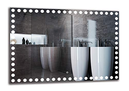 Espejo LED Deluxe - Dimensiones del Espejo 100x70 cm - Interruptor tactil - Espejo de baño con iluminación LED - Espejo de Pared - Espejo con iluminación - ARTTOR M1ZD-57-100x70 - Blanco frío 6500K