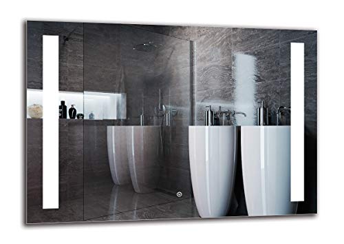 Espejo LED Deluxe - Dimensiones del Espejo 100x70 cm - Interruptor tactil - Espejo de baño con iluminación LED - Espejo de Pared - Espejo con iluminación - ARTTOR M1ZD-06-100x70 - Blanco frío 6500K