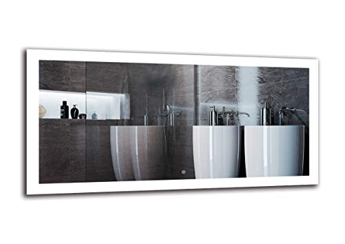 Espejo LED Deluxe - Dimensiones del Espejo 140x70 cm - Interruptor tactil - Espejo de baño con iluminación LED - Espejo de Pared - Espejo con iluminación - ARTTOR M1ZD-50-140x70 - Blanco frío 6500K