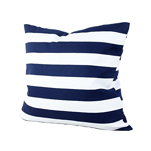Fablcrew Funda de cojín con estampado de rayas azules y blancas para sofá, cama y coche.