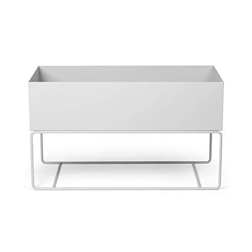 Ferm Living Plant Box Large Caja de Flores, Acero, Gris, B: 77 x H: 45 x T: 34 cm