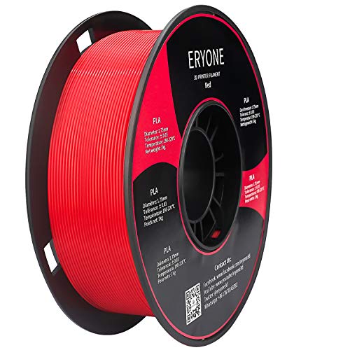 Filamento PLA 1.75mm, Eryone PLA Filamento de PLA para Impresión 3D, 1kg 1 Spool, Rojo