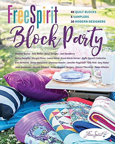 FreeSpirit Block Party: 40 Quilt Blocks, 5 Samplers, 20 Modern Designers (English Edition)