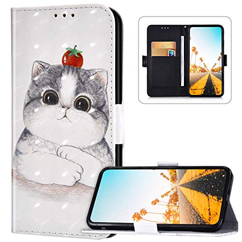 Funda con tapa para LG V40 ThinQ, piel sintética, diseño de patada, ranuras para tarjetas, cierre magnético, frontal y trasero, para LG V40 ThinQ, Cat-3 Funda con tapa para LG V40 ThinQ, piel sintética, diseño de patada, ranuras para tarjetas, cierre magnético, frontal y trasero, para LG V40 ThinQ, Cat-3