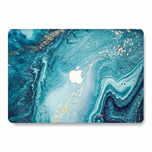 Funda de plástico mate, rígida, suave, con revestimiento de goma y estilo moderno para MacBook Air de 11,6”, modelo A1370/A1465, diseño de mármol azul LDL41