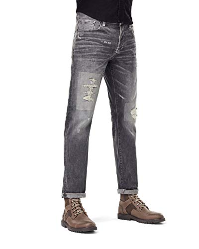 G-STAR RAW 3301 Straight Tapered Jeans, Faded Gravel Grey Restored C293-c287-Reloj de Pulsera, 29W / 32L para Hombre
