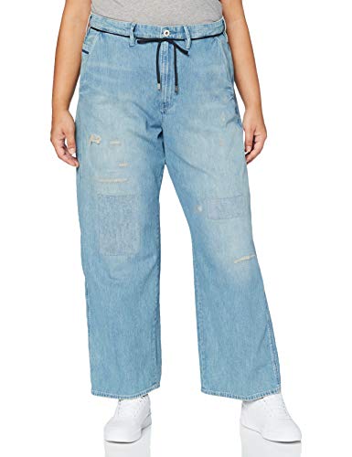 G-STAR RAW Lintell High Waist Wide Jeans, Azul Marino Vintage restaurado 9657-B482, 33W / L34 para Mujer