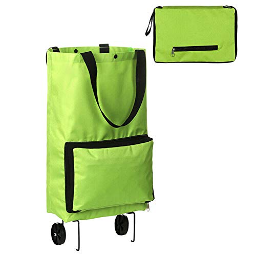 Gelentea Bolsa de la compra portátil con ruedas de alta capacidad para supermercado, plegable, bolsa de la compra con asa Gelentea Bolsa de la compra portátil con ruedas de alta capacidad para supermercado, plegable, bolsa de la compra con asa