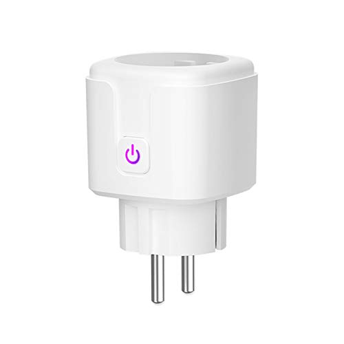 Gobesty Enchufe inteligente, 16 A Wi-Fi Smart Plug con control remoto, control por voz, medir el consumo de energía, compatible con Alexa, Asistente de Google