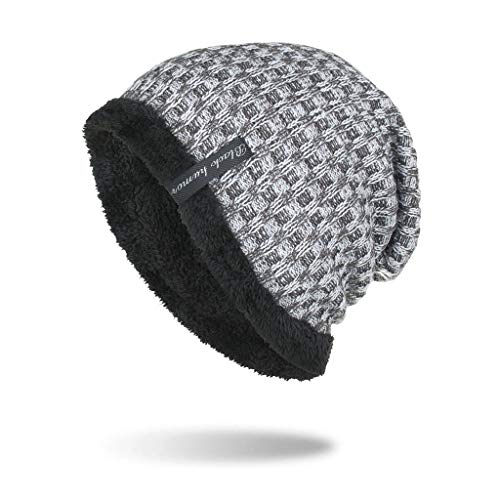 Gorro de Lana de Punto Winter Plus Terciopelo Hilo cálido AB Gorro Largo estándar Gorro de Hombre Diámetro Exterior de la Gorra 22Cm Alto 26Cm Gris Gorro de Lana de Punto Winter Plus Terciopelo Hilo cálido AB Gorro Largo estándar Gorro de Hombre Diámetro Exterior de la Gorra 22Cm Alto 26Cm Gris