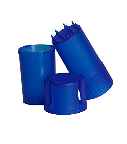 Grinder y Caja Almacenaje Contenedor de Plástico Hermético Viaje Trituradora Amoladora Molinillo Integrado para Hierbas y Especias Azul