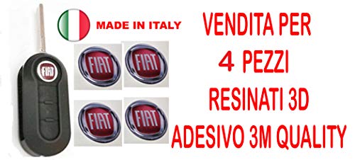 Gtbtuning - Logo adhesivo para llave Fiat - Fabricado en material resinado - Efecto 3D - Calidad 3M - 14 mm