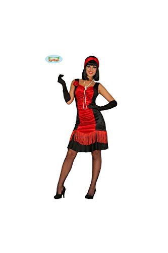 Guirca Halloween Disfraz Adulta Charleston T/42-44, Color Rojo (84366)