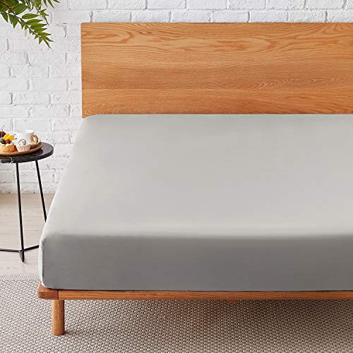 Hansleep Sábana Bajera 150x200 cm, Bajera Cama 150 de Microfibra Lavada a la Piedra Suave Hipoalérgica - Sábana Bajera Ajustable Alto Especial de 38 cm, Gris