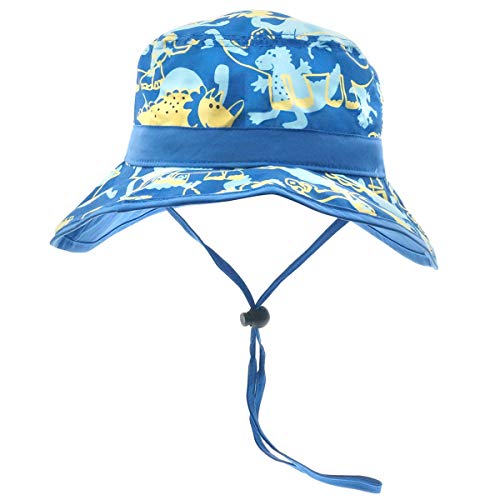 Happy Cherry - Sombrero de Verano para Niños Bebés Bucket Hat Gorra de Pescador de Algodón Transpirable Infantil para Playa Viaje - Dinosaurio - 48CM/6-12Meses