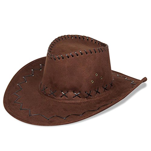 HC de Comercio 910508 sombrero de cowboy Western sombrero Western imitación ante negro, marrón o marrón claro