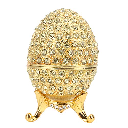 Hilitand Esmalte Huevo de Pascua Organizador de Joyas Faberge Estilo Vintage Huevo Esmaltado Diamante Trinket Caja Decoración Regalo