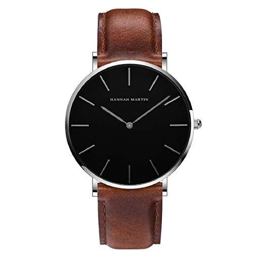 Hombre Relojes, L'ananas 2020 Hombres Estilo Minimalista Anolog Negocio Cuarzo Cuero de PU Amable Relojes de Pulsera Wrist Watches con Caja de Regalo (Marrón+Plata) Hombre Relojes, L'ananas 2020 Hombres Estilo Minimalista Anolog Negocio Cuarzo Cuero de PU Amable Relojes de Pulsera Wrist Watches con Caja de Regalo (Marrón+Plata)