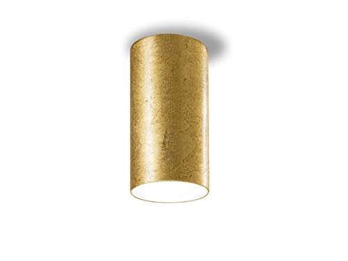Homemania - Lámpara de Techo One, plafón de Pared, Oro de Aluminio, 10,5 x 10,5 x 21 cm, 1 LED, 15 W, 1097 LM, 3000 K, 220-240 V