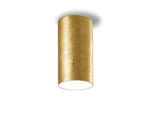 Homemania - Lámpara de Techo One, plafón de Pared, Oro de Aluminio, 10,5 x 10,5 x 21 cm, 1 LED, 15 W, 1097 LM, 3000 K, 220-240 V