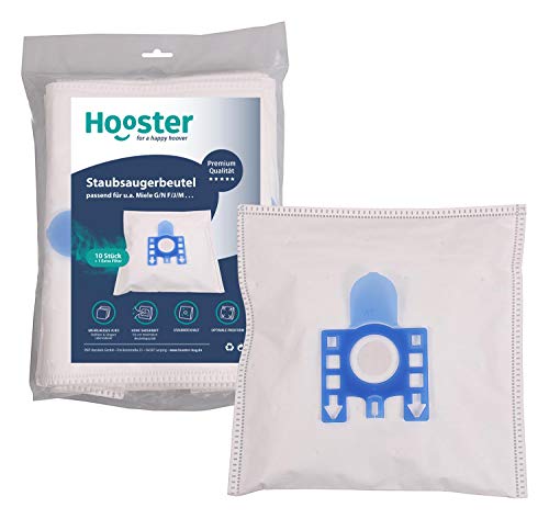 Hooster - 10 bolsas de aspiradora para Miele Electronic 1690/1690.0/1690/0/1690-0 con accesorio de plástico