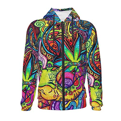 Inaayayi Colorido Marihuana Leaf Weed Cannabis 3D Impreso con capucha Unisex Suéter Novedad Pullover Sudaderas con Bolsillos con Cremallera Niños Niñas