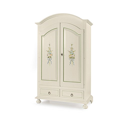 InHouse srls Armario con Parte Superior Redondeada, Estilo Clasico, en Madera Maciza y MDF con Acabado Blanco Brillo con Decoraciones - Medidas 125 x 61 x 200 … InHouse srls Armario con Parte Superior Redondeada, Estilo Clasico, en Madera Maciza y MDF con Acabado Blanco Brillo con Decoraciones - Medidas 125 x 61 x 200 …
