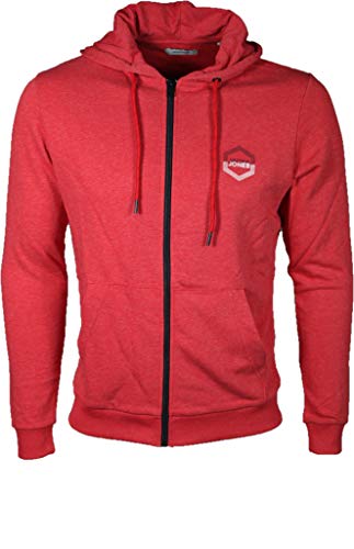 Jack & Jones JJDELIGHT Sweat Zip Hood Chaqueta Sudadera, True Red/Detalles: Melange, M para Hombre