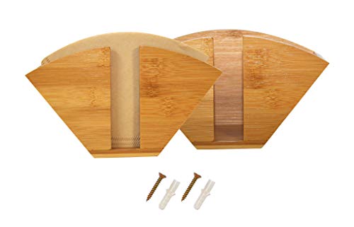 juego de 2 servilleteros de bambú portafiltros de café porta servilletas de madera