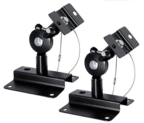 Juego de 2 soportes de pared para altavoces, 15 kg, carga máxima de 15 kg, inclinables 90°, giro de 360°, soporte de pared, color negro, montaje rápido y fácil Juego de 2 soportes de pared para altavoces, 15 kg, carga máxima de 15 kg, inclinables 90°, giro de 360°, soporte de pared, color negro, montaje rápido y fácil