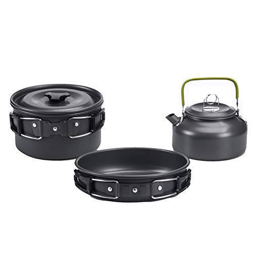 Juego de utensilios de cocina Juego de utensilios de cocina para acampar plegable, juego de cocina portátil Bandeja de aluminio para 2-3 personas Senderismo al aire libre Picnic y trekking-black Juego de utensilios de cocina Juego de utensilios de cocina para acampar plegable, juego de cocina portátil Bandeja de aluminio para 2-3 personas Senderismo al aire libre Picnic y trekking-black