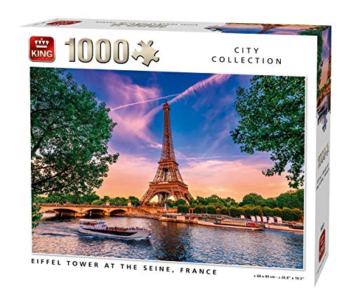 King-Puzzle de 1000 Piezas de la Torre Eiffel en el Sena, Color, 68x49 cm (55851)